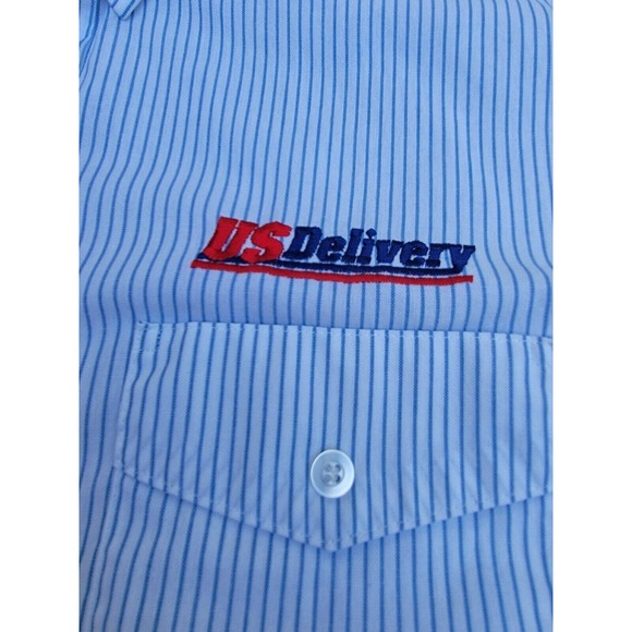 Unitog Union Made Work Employee Button-Up Shirt Large 16.5 Pinstripe US Delivery - Picture 5 of 9